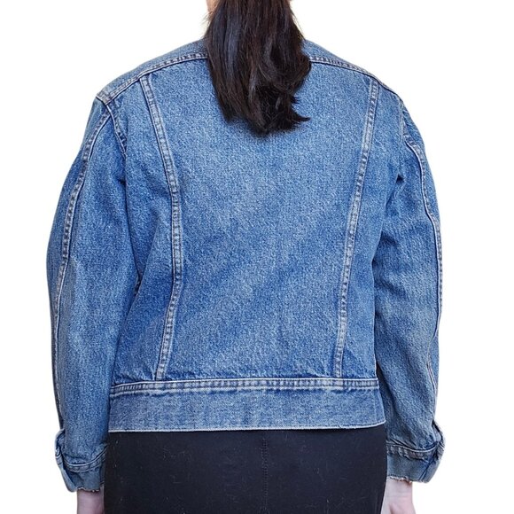 70s Lee Denim Jean Jacket Womens Sz XS Petite Distressed Classic Retro - Picture 3 of 15